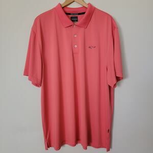 EUC Men's XXL Greg Norman For Tasso Elba Five Iron Golf Polo Shirt Orange